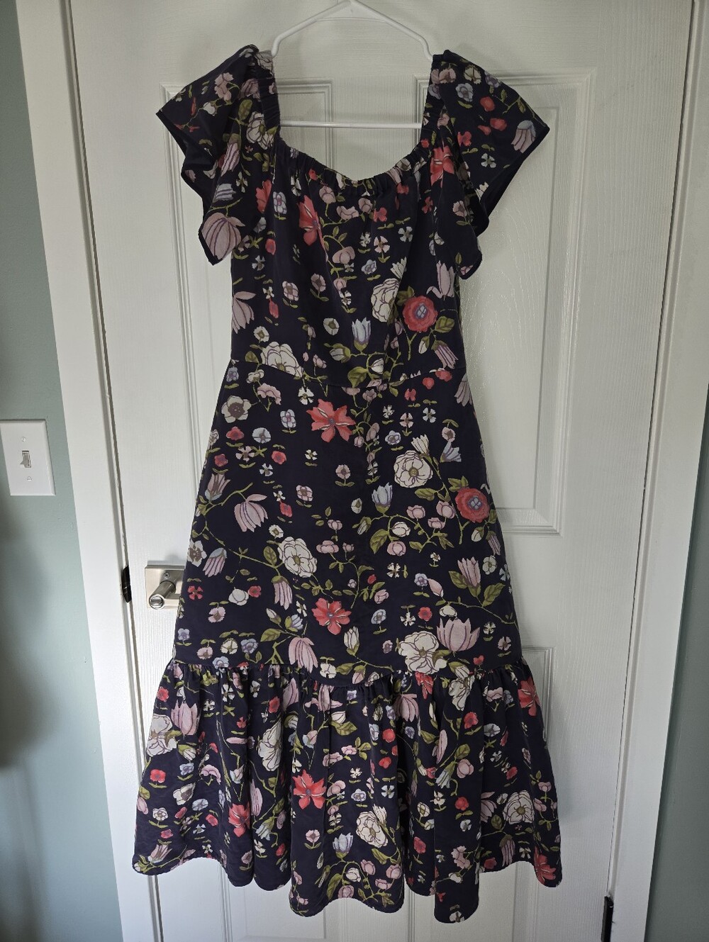 Rebecca Taylor Silk Off-The-Shoulder Floral Dress – Tapestry Garden Size 6